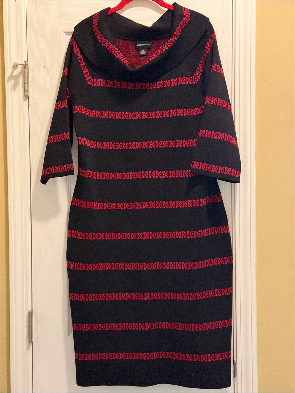 Liz Claiborne Midi Sweater Dress Cowl Neck - Picture 2 of 9